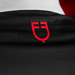 Polo de concours homme Equestro Ridertechnology à manches longues et boutons Noir