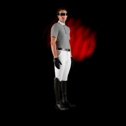 Wedstrijdpolo voor heren Equestro Ridertechnology met korte mouwen en knopen Spotlijster Grijs Wedstrijdpolo voor heren Equestro Ridertechnology met korte mouwen en knopen Spotlijster Grijs