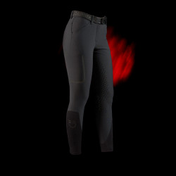 Pantalon slim fit femme Equestro Ridertechnology full grip Noir