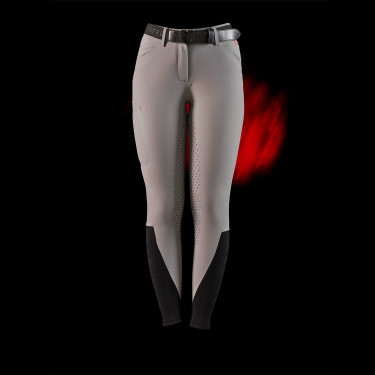 Pantalon slim fit femme Equestro Ridertechnology full grip Oiseau moqueur Gris Pantalon slim fit femme Equestro Ridertechnology full grip Oiseau moqueur Gris
