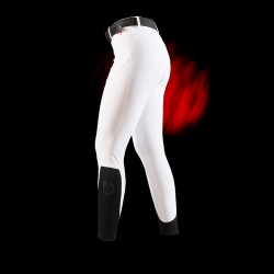 Pantalon slim fit femme Equestro Ridertechnology full grip Blanc