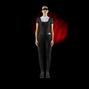 Pantalon slim fit femme Equestro Ridertechnology avec coutures thermosoudées Noir