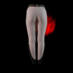 Pantalon slim fit femme Equestro Ridertechnology avec coutures thermosoudées Oiseau moqueur Gris