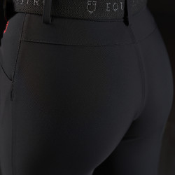 Pantalon slim fit femme Equestro Ridertechnology avec coutures thermosoudées Noir