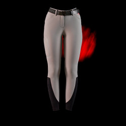 Pantalon slim fit femme Equestro Ridertechnology avec coutures thermosoudées Oiseau moqueur Gris