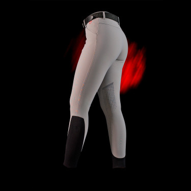 Pantalon slim fit femme Equestro Ridertechnology avec coutures thermosoudées Oiseau moqueur Gris