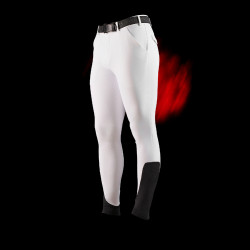 Slim fit herenrijbroek Equestro Ridertechnology full grip Wit