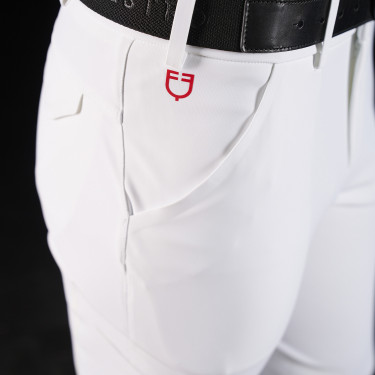 Pantalon Equestro slim fit homme Ridertechnology avec coutures thermosoudée Blanc
