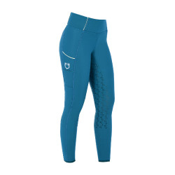 Legging femme avec doublure en polaire Equestro Bleu corail