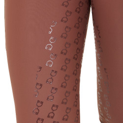 Legging femme avec doublure en polaire Equestro Walnut / blanc antique Marron