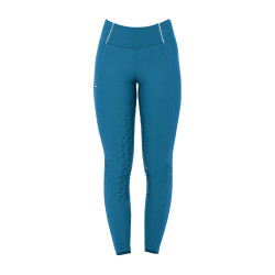 Legging femme avec doublure en polaire Equestro Bleu corail