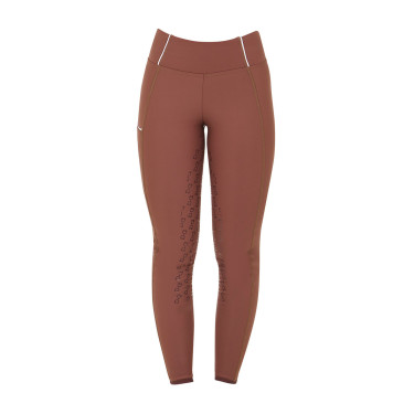 Dameslegging met fleecevoering Equestro Notenhout / antiek wit Bruin
