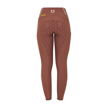 Dameslegging met fleecevoering Equestro Notenhout / antiek wit Bruin