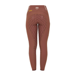 Legging femme avec doublure en polaire Equestro Walnut / blanc antique Marron