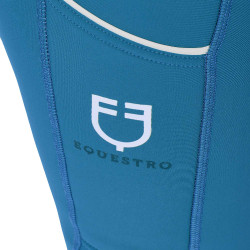 Legging femme avec doublure en polaire Equestro Bleu corail