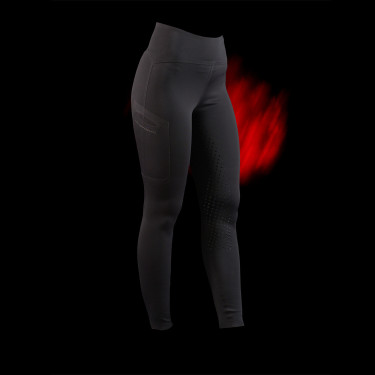 Legging Equestro dames met hoge taille Ridertechnology full grip Zwart