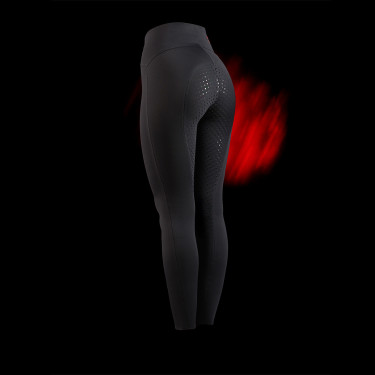 Legging Equestro dames met hoge taille Ridertechnology full grip Zwart