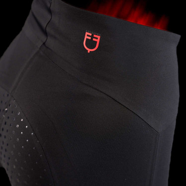 Legging Equestro dames met hoge taille Ridertechnology full grip Zwart