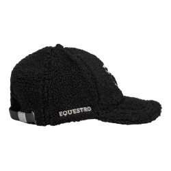 Unisex pet Equestro met inzetstuk van mesh Zwart / antiek wit