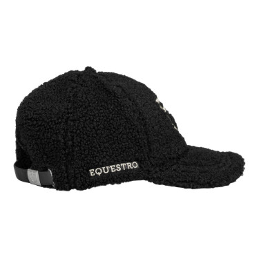 Unisex pet Equestro met inzetstuk van mesh Zwart / antiek wit