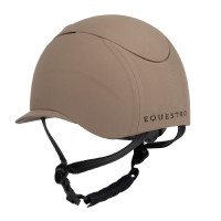 Casque femme avec large visière et logo en relief Equestro Walnut Marron
