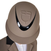 Casque femme avec large visière et logo en relief Equestro Walnut Marron