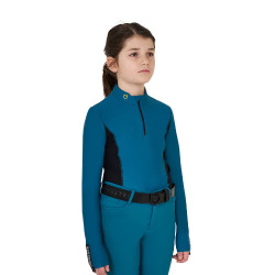 Base Layer Equestro d'entraînement à manches longues fille Bleu coral