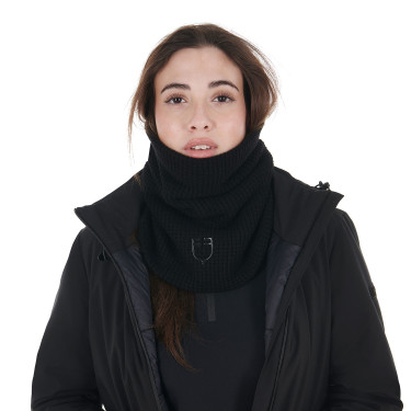 Tour de cou en laine unisexe Equestro Noir