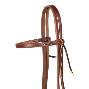 Têtière avec bandeau à boucle unique de 5/8" Platinum Pro Huile foncé Marron