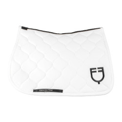 Tapis de saut en tissu technique matelassé Equestro Blanc Tapis de saut en tissu technique matelassé Equestro Blanc