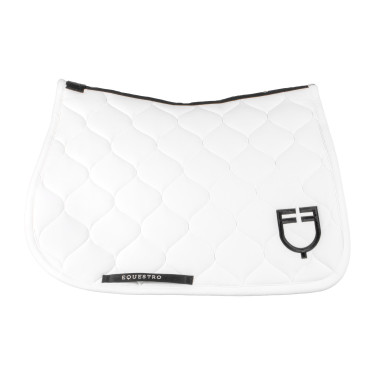 Tapis de saut en tissu technique matelassé Equestro Blanc Tapis de saut en tissu technique matelassé Equestro Blanc
