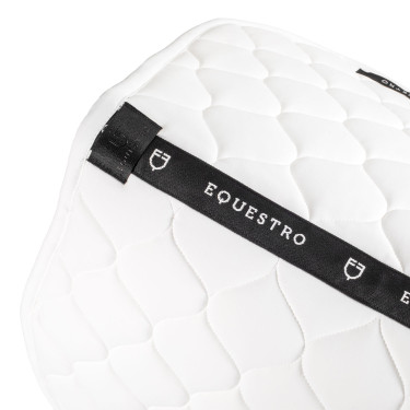 Tapis de saut en tissu technique matelassé Equestro Blanc Tapis de saut en tissu technique matelassé Equestro Blanc