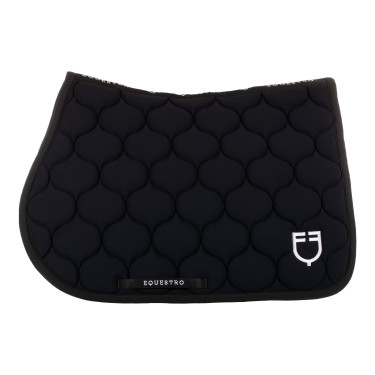 Tapis de saut en tissu technique matelassé Equestro Noir