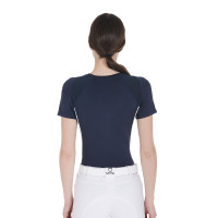 T-shirt technique d'entrainement femme coupe slim Equestro Marine blazer Bleu marine