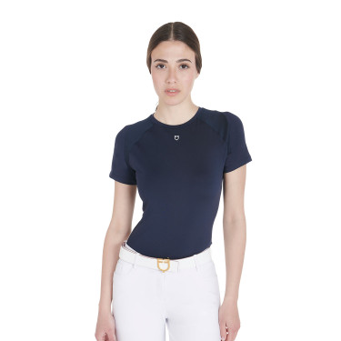 T-shirt technique d'entrainement femme coupe slim Equestro Marine blazer Bleu marine