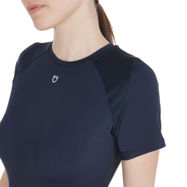 T-shirt technique d'entrainement femme coupe slim Equestro Marine blazer Bleu marine