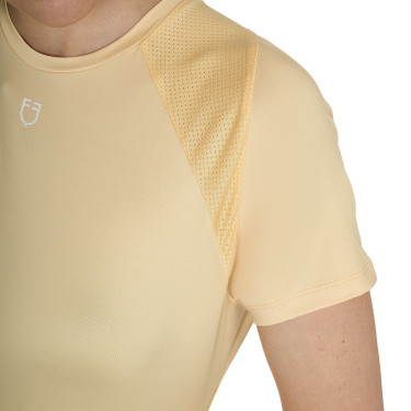 Dames slim fit trainingsshirt techniek Equestro Zon Oranje