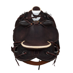 Selle western Wade avec arçon en bois et sangle Denver Marron