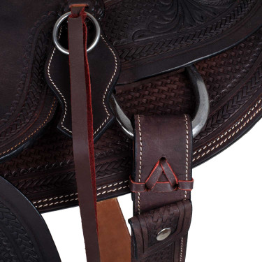 Selle western Wade avec arçon en bois et sangle Denver Marron
