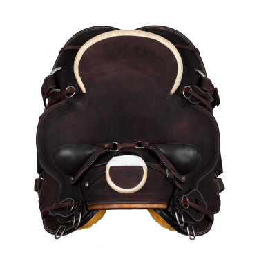 Selle western Wade avec arçon en bois et sangle Denver Marron
