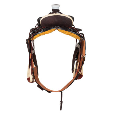 Selle western Wade avec arçon en bois et sangle Denver Marron