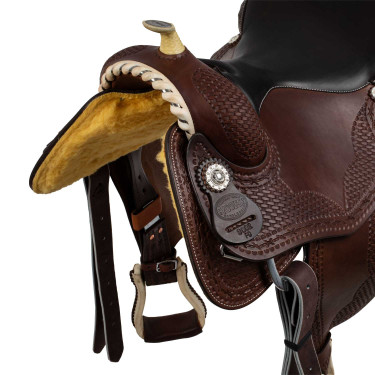 Selle Pool’s afwerking in rawhide 9002 Bruin