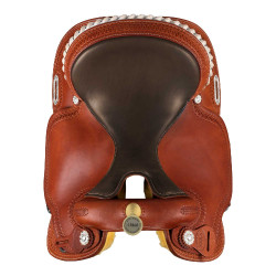 Selle Pool's 5020 avec siège en cuir brut couleur marron pour baril Cognac Marron Selle Pool's 5020 avec siège en cuir brut couleur marron pour baril Cognac Marron