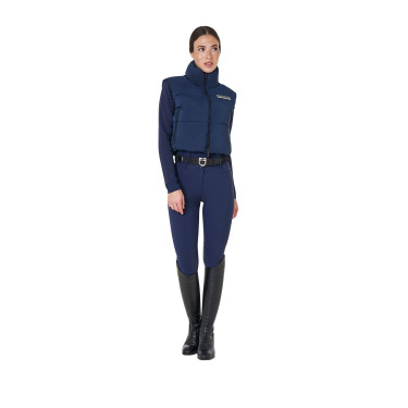 Gilet court zippé femme Equestro Marine blazer Bleu marine