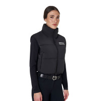 Gilet court zippé femme Equestro Noir