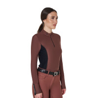 Polo Technique d'Entraînement Femme Manches Longues Equestro Rose caméo