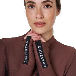 Dames Trainingspolo Lange Mouwen Equestro Bruin