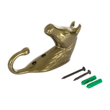 Aluminium Gekleurde Hoofdstelhouder Paardenhoofd Umbria Equitazione Goud