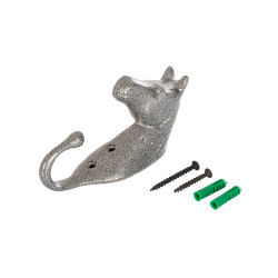 Crochet Porte-Bridon Tête de Cheval en Aluminium Coloré Umbria Equitazione Gris