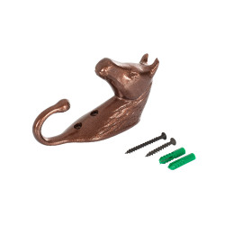 Crochet Porte-Bridon Tête de Cheval en Aluminium Coloré Umbria Equitazione Marron Crochet Porte-Bridon Tête de Cheval en Aluminium Coloré Umbria Equitazione Marron